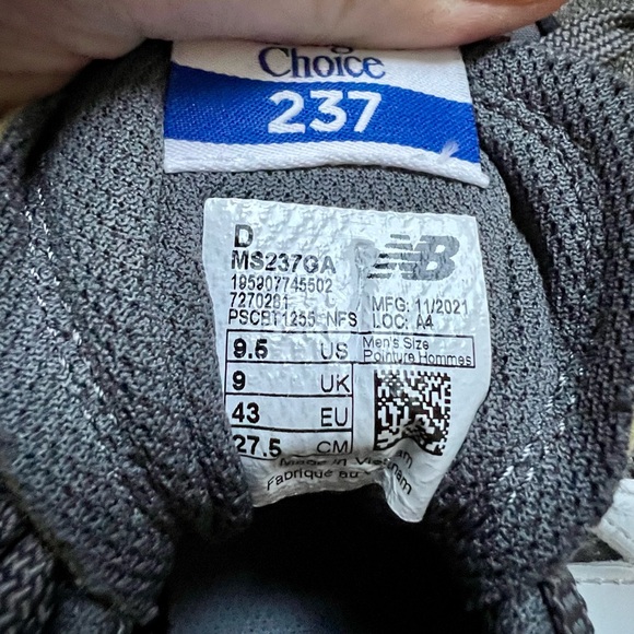 Men’s New Balance 237 sneaker size 9.5 - Picture 7 of 7